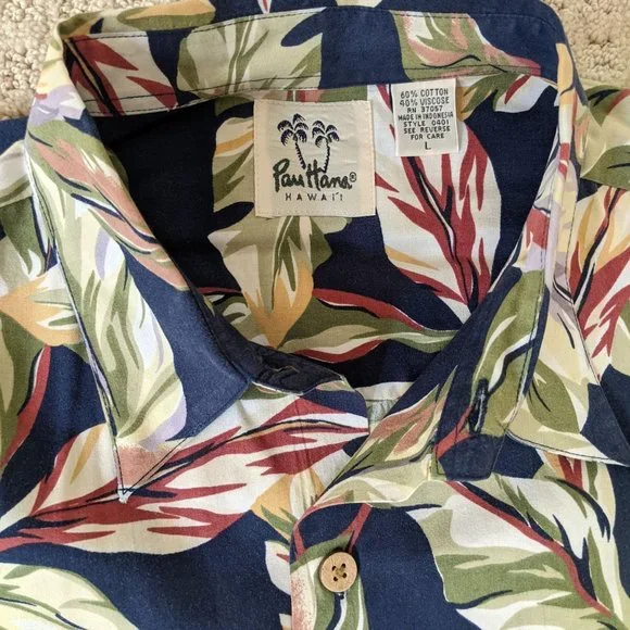 Men's Large Hawaiian Shirt w/Pocket (A288) - Picture 2 of 4